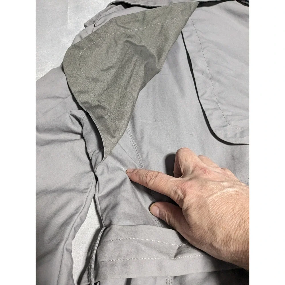 TED BAKER LONDON Women Size 2 Gray Belted Lined Full Zip Trench Coat - Picture 16 of 16